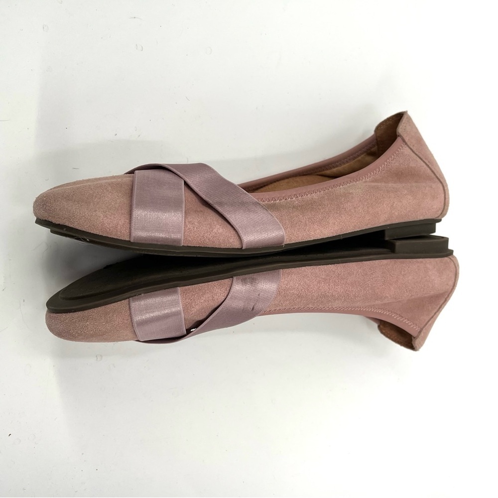 VIONIC Maria Ballet Flats 8.5 Suede Leather Blush Pink Slip On Comfort Flat Shoe - Picture 4 of 9
